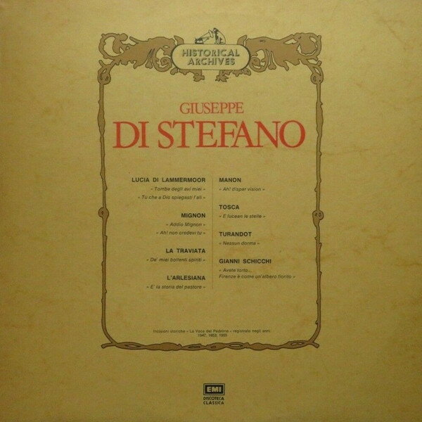 ・アーティスト Giuseppe di Stefano ・タイトル Giuseppe di Stefano ・レーベル・型番 EMI 3C05317286M ・フォーマット LPレコード ・コンディション(盤) 良い (VG+) ・コンディ...