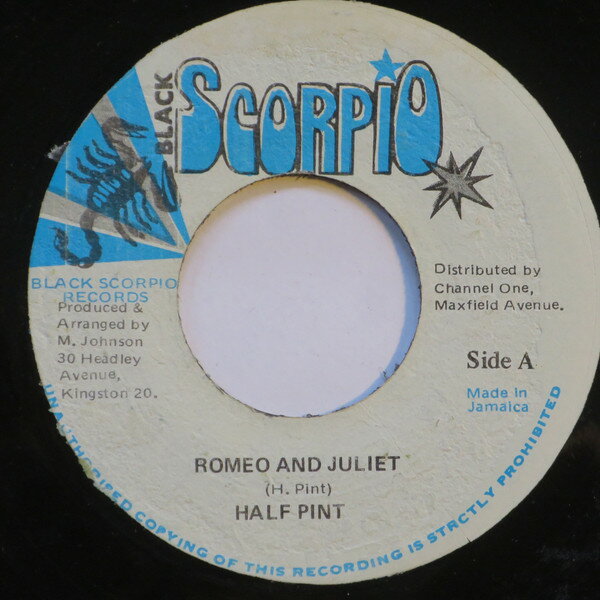 Artist Name: N - 【中古】ジャマイカ7” Half Pint (3) Romeo & Juliet NONE Black Scorpio /00080
