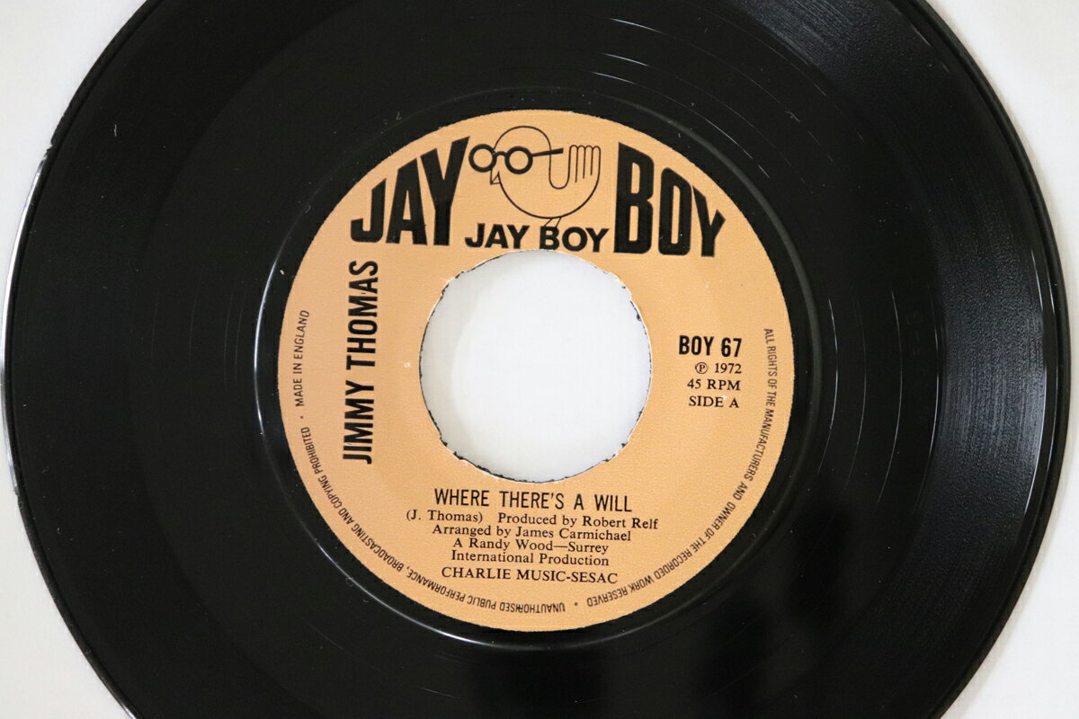 ・アーティスト Jimmy Thomas ・タイトル Where There's A Will ・レーベル・型番 Jay Boy BOY67 ・フォーマット 7インチレコード ・コンディション(盤) 良い (VG+) ・コンディション(ジャケット) ・コンディション(帯) オビなし ・特記事項 【センター無し】【盤に短いヘアライン】 実際に発送される商品の画像です 【ご購入前に必ずご確認ください】 ・本店サイト(www.recordcity.jp)とは価格、送料が違います ・本店サイト、その他支店のオーダーとは同梱発送できません ・注文確定後に別の注文を頂いた場合、注文同士の同梱は致しかねます。 ・別倉庫から発送しているため、店頭受け渡しは対応しておりません ・一部商品は他の通販サイトでも販売しているため、ご注文のタイミングによっては商品のご用意ができない場合がございます。 ・土日祝日はお休みです 金曜・祝前日9時以降のご連絡またはご入金は、返答または発送が週明け・祝日明けに順次対応となります。 ・ご購入後のキャンセル不可 ご購入後のキャンセルはいかなる理由においてもお受けできません。ご了承の上、ご購入くださいませ。 ・日本郵便(ゆうパック/ゆうメール)によるお届けになります。 ・中古品であることをご理解ください 当ストアでは中古商品を主に販売しております。中古品であることをご理解の上ご購入ください。また、一部商品はRecordCityオンラインストアで試聴可能です。 ・返品について お客様のご都合による返品は一切承っておりません。 表記の内容と実際の商品に相違がある場合、また針飛び等で返品・返金をご希望される場合は、商品の到着後1週間以内にご連絡ください。商品の返送をこちらで確認後、キャンセル・返金を行います。 コンディションVG以下の商品は返品できません。プレイに影響のない表面のこすれ傷、プレス起因のノイズ盤は返品の対象外です。 【コンディション表記】 ・ほぼ新品(M-)(Like New) 完全な新品。未使用。当店ではほぼ使用しません ・非常に良い(EX)(Excellent) 中古盤として美品な状態。わずかな経年を感じるものの傷みを感じさせない、当店基準で最高の状態 ・良い(VG+)(Very Good Plus) 丁寧に扱われた中古品で、軽い使用感がみられる。 ・可(VG)(Acceptable) 使い込まれた中古品で、「良い」よりもさらに使用感がみられる。 ・悪い(VG-)(Bad) 状態が悪いアイテム。使用の保障はなく、再生不可、針飛び、目立つノイズがあるかもしれない。状態によるクレーム不可。返品不可。 ・非常に悪い(G)(Very Bad) 「悪い」よりさらに状態が悪いアイテム。使用の保障はなく、再生不可、針飛び、目立つノイズがあるかもしれない。状態によるクレーム不可。返品不可。 ・ジャンク(Fair)(Junk/Fair) 割れている、反っている、水ダメージがある、カビ、ジャケットが分離している、ひどい書き込み、ひどい擦れなど最低の状態。使用の保障はなく、再生不可、針飛び、目立つノイズがあるかもしれない。状態によるクレーム不可。返品不可。 ・ジャンク(Poor)(Junk/Poor) 割れている、反っている、水ダメージがある、カビ、ジャケットが分離している、ひどい書き込み、ひどい擦れなど最低の状態。使用の保障はなく、再生不可、針飛び、目立つノイズがあるかもしれない。状態によるクレーム不可。返品不可。