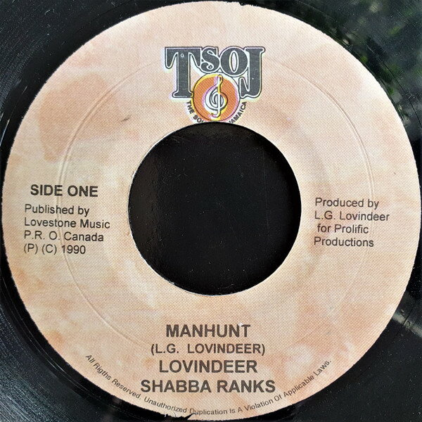 【中古】ジャマイカ7” Lloyd Lovindeer &amp; Shabba Ranks Manhunt NONE TSOJ /00080