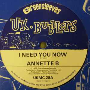 Artist Name: J - 【中古】英12” Annette B I Need You Now UKMC28 UK Bubblers /00250
