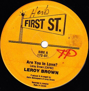 ・アーティスト Leroy Brown, Robie Shakespeare & The Crew ・タイトル Are You In Love? ・レーベル・型番 FIRST ST 172ST ・フォーマット 7インチレコード ・コンディシ...