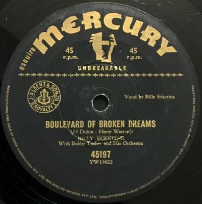 【中古】7” Billy Eckstine Boulevard Of Broken Dreams 45197 Esquire Mercury /00080