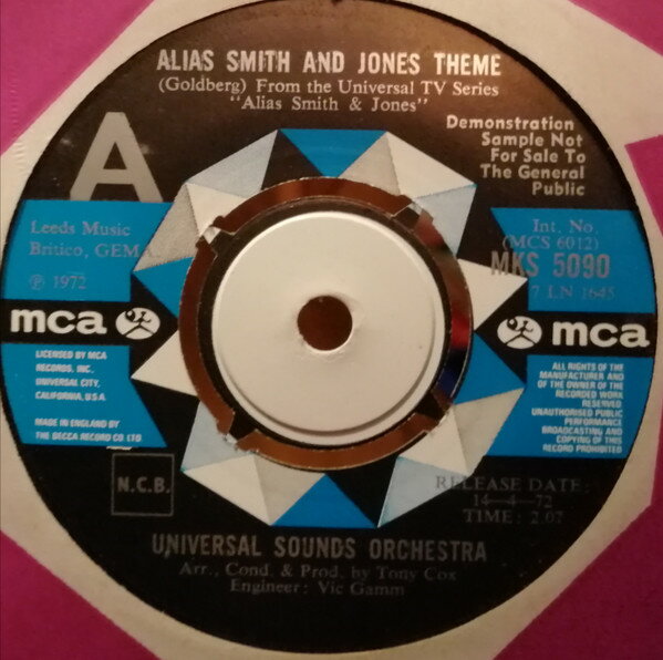 【中古】7” Universal Sounds Orchestra Alias Smith And Jones Theme MKS5090 MCA Records /00080