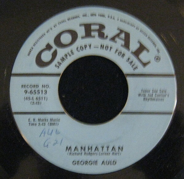 【中古】米7” Georgie Auld Manhattan 965513PROMO Coral プロモ /00080