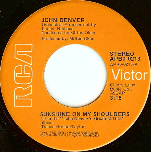 【中古】米7” John Denver Sunshine On My Shoulders APB00213 RCA Victor /00080 【中古】米7” John Denver Sunshine On My Shoulders APB00213 RCA Victor /00080