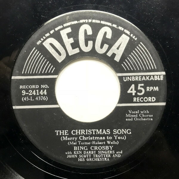 【中古】米7” Bing Crosby The Christmas Song/O Fir Tree Dark 924144 Decca /00080