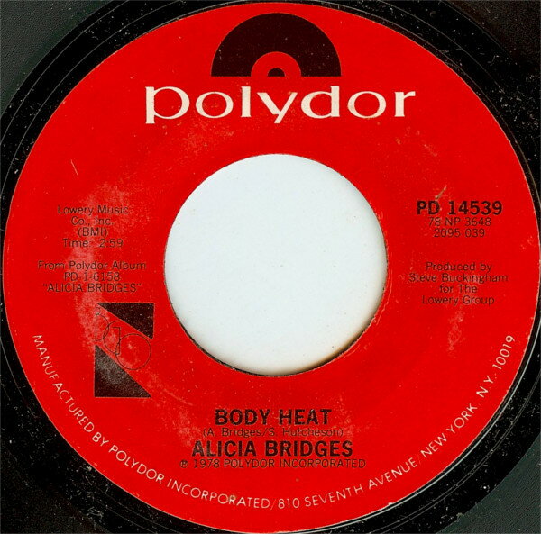 【中古】米7” Alicia Bridges Body Heat PD14539 Polydor /00080
