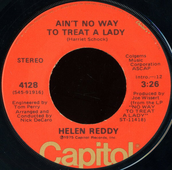 【中古】米7” Helen Reddy Aint No Way To Treat A Lady 4128 Capitol Records /00080