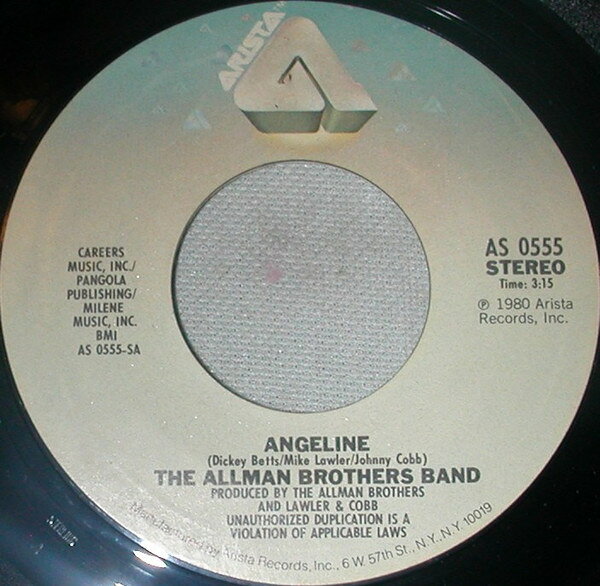 Artist Name: F - 【中古】米7” Allman Brothers Band Angeline AS0555 Arista /00080