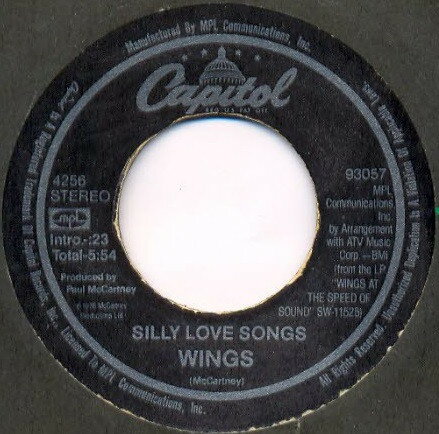 【中古】米7” Wings (2) Silly Love Songs / Cook Of The House 93057 Capitol Records /00080