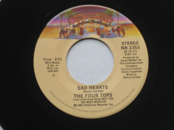 Other - 【中古】米7” Four Tops Sad Hearts NB2353 Casablanca /00080