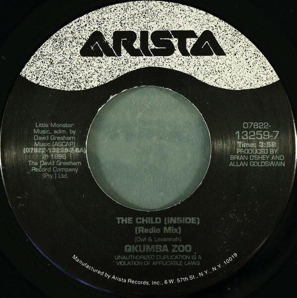 【中古】米7” Qkumba Zoo The Child (Inside) 07822132597 Arista /00080