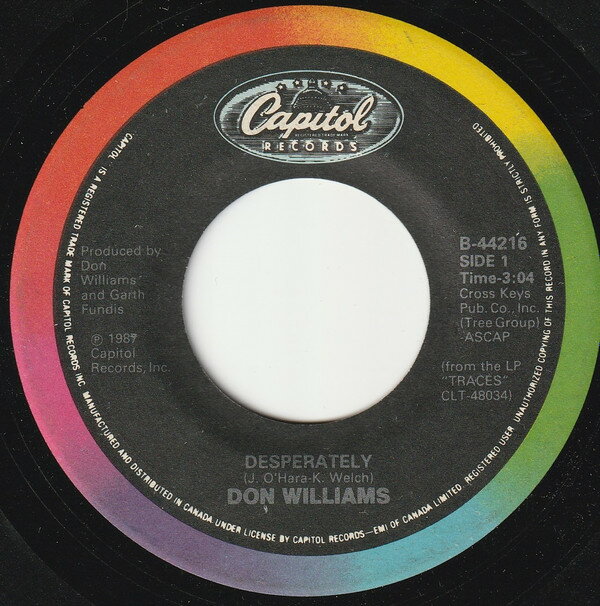 Record - 【中古】米7” Don Williams (2) Desperately B44216 Capitol Records /00080