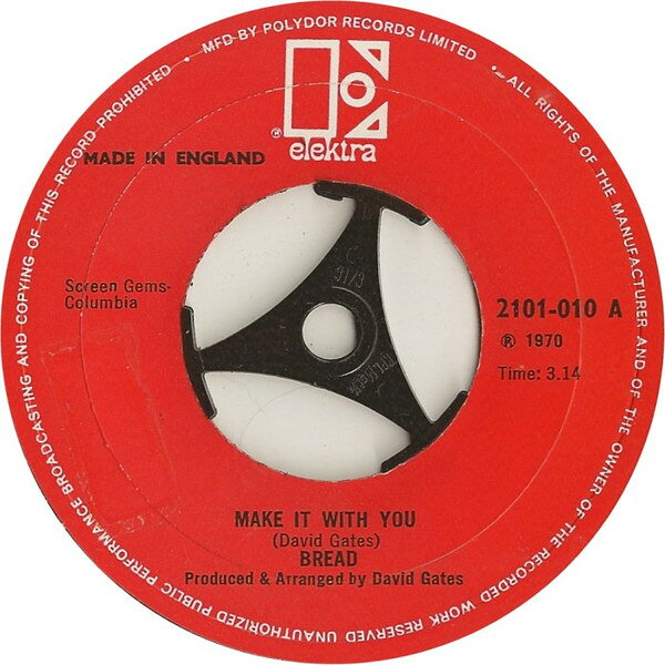 ・アーティスト Bread ・タイトル Make It With You ・レーベル・型番 Elektra 2101010 ・フォーマット 7インチレコード ・コンディション(盤) 良い (VG+) ・コンディション(ジャケット) プレインカバー（元ジャケット／カバー無し） ・コンディション(帯) オビなし ・特記事項 サンプル画像です。実際の商品の画像ではありません 商品写真はバーコード/カタログ番号に対応したサンプル画像ですので、お送りする商品の画像ではありません。帯やライナーなどの付属品は、特記事項に記載されている場合のみ含まれます。プロモやカラーレコードなどの仕様についても、該当する場合のみ特記事項に記載しています。 【ご購入前に必ずご確認ください】 ・本店サイト(www.recordcity.jp)とは価格、送料が違います ・本店サイト、その他支店のオーダーとは同梱発送できません ・注文確定後に別の注文を頂いた場合、注文同士の同梱は致しかねます。 ・別倉庫から発送しているため、店頭受け渡しは対応しておりません ・一部商品は他の通販サイトでも販売しているため、ご注文のタイミングによっては商品のご用意ができない場合がございます。 ・土日祝日はお休みです 金曜・祝前日9時以降のご連絡またはご入金は、返答または発送が週明け・祝日明けに順次対応となります。 ・ご購入後のキャンセル不可 ご購入後のキャンセルはいかなる理由においてもお受けできません。ご了承の上、ご購入くださいませ。 ・日本郵便(ゆうパック/ゆうメール)によるお届けになります。 ・中古品であることをご理解ください 当ストアでは中古商品を主に販売しております。中古品であることをご理解の上ご購入ください。また、一部商品はRecordCityオンラインストアで試聴可能です。 ・返品について お客様のご都合による返品は一切承っておりません。 表記の内容と実際の商品に相違がある場合、また針飛び等で返品・返金をご希望される場合は、商品の到着後1週間以内にご連絡ください。商品の返送をこちらで確認後、キャンセル・返金を行います。 コンディションVG以下の商品は返品できません。プレイに影響のない表面のこすれ傷、プレス起因のノイズ盤は返品の対象外です。 【コンディション表記】 ・ほぼ新品(M-)(Like New) 完全な新品。未使用。当店ではほぼ使用しません ・非常に良い(EX)(Excellent) 中古盤として美品な状態。わずかな経年を感じるものの傷みを感じさせない、当店基準で最高の状態 ・良い(VG+)(Very Good Plus) 丁寧に扱われた中古品で、軽い使用感がみられる。 ・可(VG)(Acceptable) 使い込まれた中古品で、「良い」よりもさらに使用感がみられる。 ・悪い(VG-)(Bad) 状態が悪いアイテム。使用の保障はなく、再生不可、針飛び、目立つノイズがあるかもしれない。状態によるクレーム不可。返品不可。 ・非常に悪い(G)(Very Bad) 「悪い」よりさらに状態が悪いアイテム。使用の保障はなく、再生不可、針飛び、目立つノイズがあるかもしれない。状態によるクレーム不可。返品不可。 ・ジャンク(Fair)(Junk/Fair) 割れている、反っている、水ダメージがある、カビ、ジャケットが分離している、ひどい書き込み、ひどい擦れなど最低の状態。使用の保障はなく、再生不可、針飛び、目立つノイズがあるかもしれない。状態によるクレーム不可。返品不可。 ・ジャンク(Poor)(Junk/Poor) 割れている、反っている、水ダメージがある、カビ、ジャケットが分離している、ひどい書き込み、ひどい擦れなど最低の状態。使用の保障はなく、再生不可、針飛び、目立つノイズがあるかもしれない。状態によるクレーム不可。返品不可。