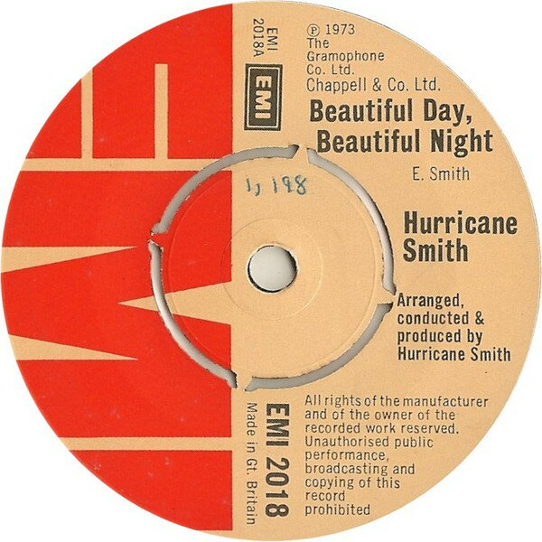【中古】7” Hurricane Smith Beautiful Day, Beautiful Night EMI2018 EMI /00080