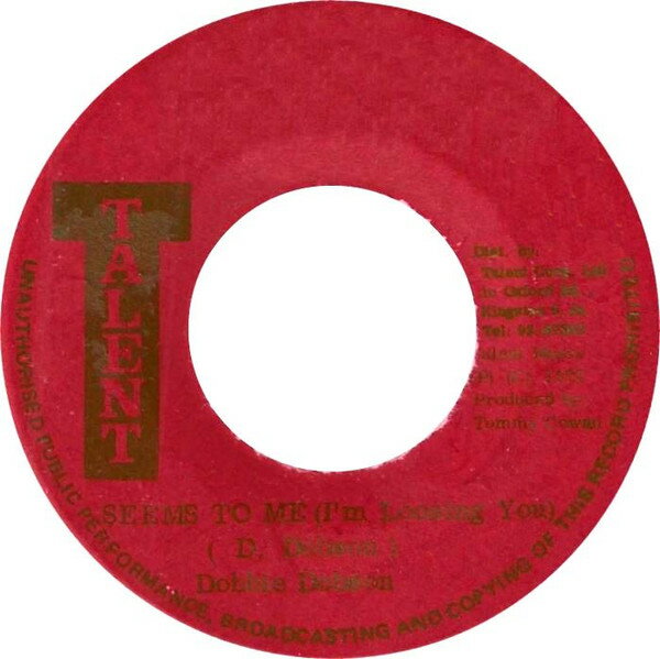【中古】ジャマイカ7” Dobby Dobson Seems To Me (Im Loosing You) NONE Talent /00080