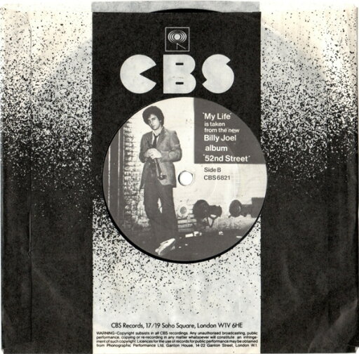 【中古】英7” Billy Joel My Life SCBS6821 CBS /00080 【中古】英7” Billy Joel My Life SCBS6821 CBS /00080