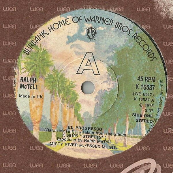 【中古】英7” Ralph McTell El Progresso K16537 Warner Bros. Records /00080