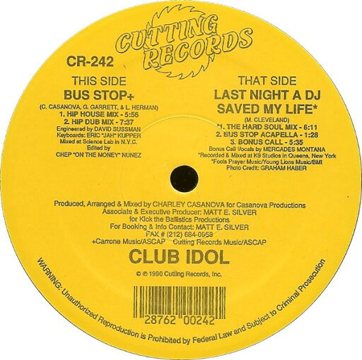 【中古】米12” Club Idol Bus Stop CR242 Cutting Records /00250 【中古】米12” Club Idol Bus Stop CR242 Cutting Records /00250