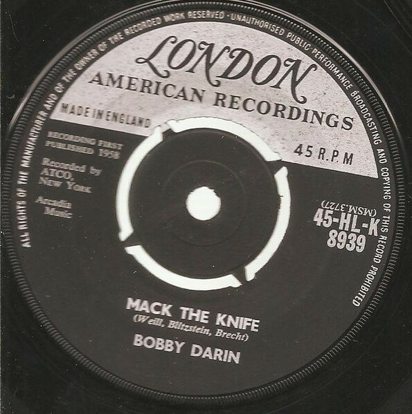 【中古】英7” Bobby Darin Mack The Knife 45HLK8939 London Records /00080