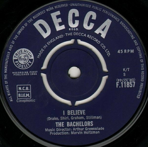 【中古】英7” Bachelors I Believe F11857 Decca /00080
