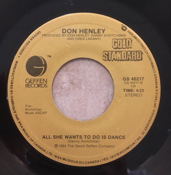 【中古】加7” Don Henley The Boys Of Summer / All She Wants To Do Is Dance GS45217 Geffen Records /00080
