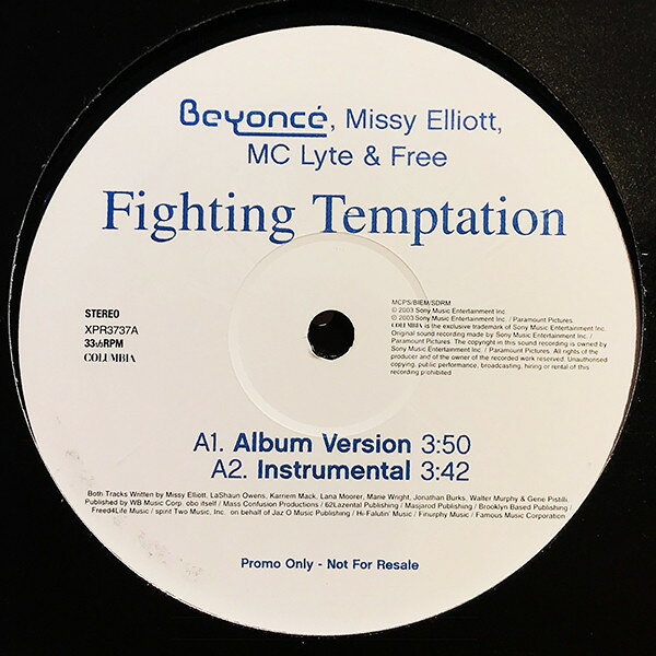 Other - 【中古】12” Beyonce, Missy Elliott, MC Lyt Fighting Temptation XPR3737 Columbia /00250