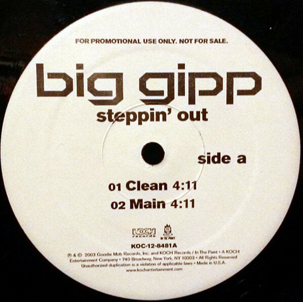 ・アーティスト Big Gipp ・タイトル Steppin' Out ・レーベル・型番 Goodie Mob Records, Koch Records KOC128481APROMO ・フォーマット 12インチレコード ・コンディション(盤) 良い (VG+) ・コンディション(ジャケット) プレインカバー（元ジャケット／カバー無し） ・コンディション(帯) オビなし ・特記事項 【プロモ盤】 【デッドワックス頭出しシール】 サンプル画像です。実際の商品の画像ではありません 商品写真はバーコード/カタログ番号に対応したサンプル画像ですので、お送りする商品の画像ではありません。帯やライナーなどの付属品は、特記事項に記載されている場合のみ含まれます。プロモやカラーレコードなどの仕様についても、該当する場合のみ特記事項に記載しています。 【ご購入前に必ずご確認ください】 ・本店サイト(www.recordcity.jp)とは価格、送料が違います ・本店サイト、その他支店のオーダーとは同梱発送できません ・注文確定後に別の注文を頂いた場合、注文同士の同梱は致しかねます。 ・別倉庫から発送しているため、店頭受け渡しは対応しておりません ・一部商品は他の通販サイトでも販売しているため、ご注文のタイミングによっては商品のご用意ができない場合がございます。 ・土日祝日はお休みです 金曜・祝前日9時以降のご連絡またはご入金は、返答または発送が週明け・祝日明けに順次対応となります。 ・ご購入後のキャンセル不可 ご購入後のキャンセルはいかなる理由においてもお受けできません。ご了承の上、ご購入くださいませ。 ・日本郵便(ゆうパック/ゆうメール)によるお届けになります。 ・中古品であることをご理解ください 当ストアでは中古商品を主に販売しております。中古品であることをご理解の上ご購入ください。また、一部商品はRecordCityオンラインストアで試聴可能です。 ・返品について お客様のご都合による返品は一切承っておりません。 表記の内容と実際の商品に相違がある場合、また針飛び等で返品・返金をご希望される場合は、商品の到着後1週間以内にご連絡ください。商品の返送をこちらで確認後、キャンセル・返金を行います。 コンディションVG以下の商品は返品できません。プレイに影響のない表面のこすれ傷、プレス起因のノイズ盤は返品の対象外です。 【コンディション表記】 ・ほぼ新品(M-)(Like New) 完全な新品。未使用。当店ではほぼ使用しません ・非常に良い(EX)(Excellent) 中古盤として美品な状態。わずかな経年を感じるものの傷みを感じさせない、当店基準で最高の状態 ・良い(VG+)(Very Good Plus) 丁寧に扱われた中古品で、軽い使用感がみられる。 ・可(VG)(Acceptable) 使い込まれた中古品で、「良い」よりもさらに使用感がみられる。 ・悪い(VG-)(Bad) 状態が悪いアイテム。使用の保障はなく、再生不可、針飛び、目立つノイズがあるかもしれない。状態によるクレーム不可。返品不可。 ・非常に悪い(G)(Very Bad) 「悪い」よりさらに状態が悪いアイテム。使用の保障はなく、再生不可、針飛び、目立つノイズがあるかもしれない。状態によるクレーム不可。返品不可。 ・ジャンク(Fair)(Junk/Fair) 割れている、反っている、水ダメージがある、カビ、ジャケットが分離している、ひどい書き込み、ひどい擦れなど最低の状態。使用の保障はなく、再生不可、針飛び、目立つノイズがあるかもしれない。状態によるクレーム不可。返品不可。 ・ジャンク(Poor)(Junk/Poor) 割れている、反っている、水ダメージがある、カビ、ジャケットが分離している、ひどい書き込み、ひどい擦れなど最低の状態。使用の保障はなく、再生不可、針飛び、目立つノイズがあるかもしれない。状態によるクレーム不可。返品不可。