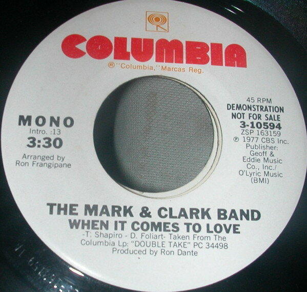 【中古】米7” Mark & Clark Band When It Comes To Love 310594 Columbia /00080