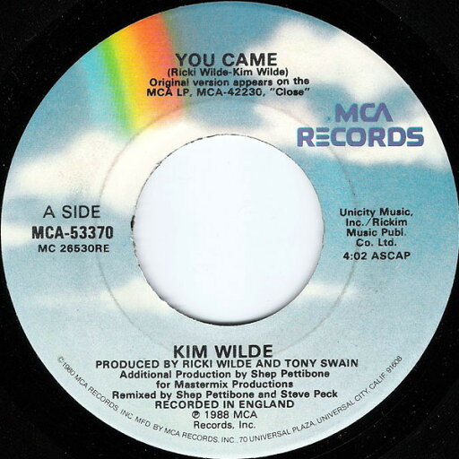 【中古】米7” Kim Wilde You Came MCA53370 MCA Records /00080 【中古】米7” Kim Wilde You Came MCA53370 MCA Records /00080