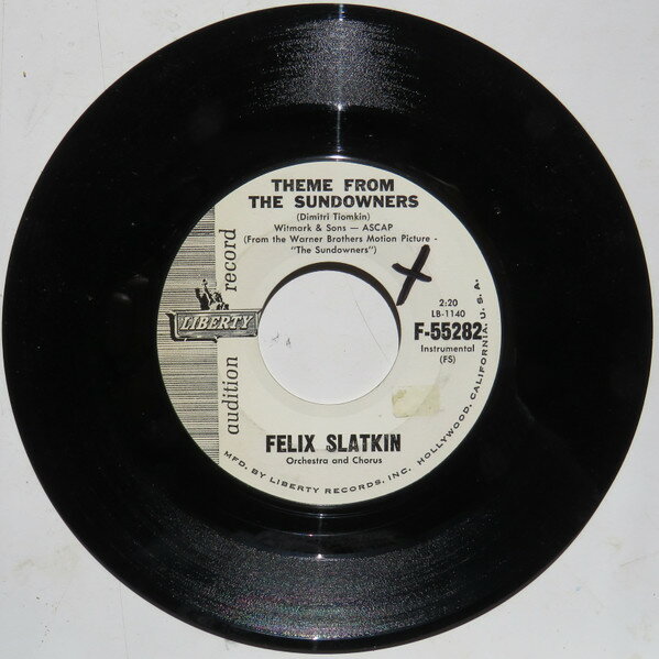 【中古】米7” Felix Slatkin Theme From The Sundowners F55282PROMO Liberty /00080