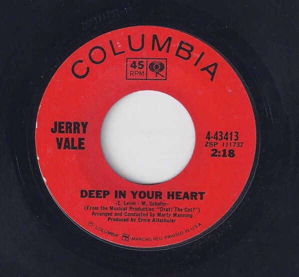 【中古】米7” Jerry Vale Deep In Your Heart 443413 Columbia /00080