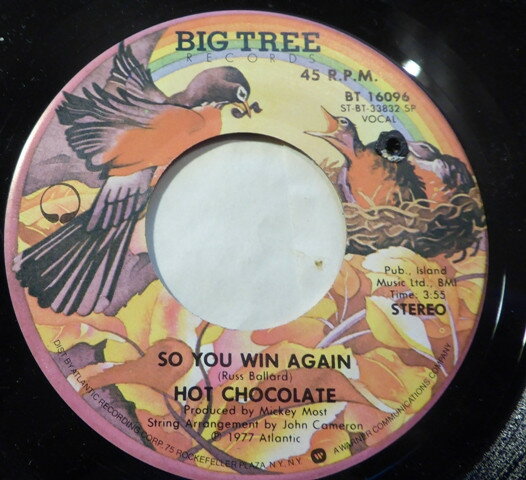 【中古】米7” Hot Chocolate So You Win Again / A Part Of Being With You BT16096 Big Tree Records /00080