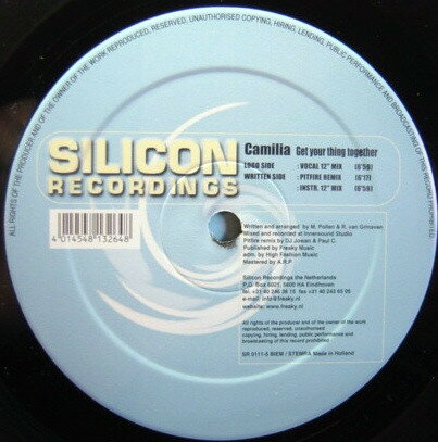 【中古】蘭12” Camilia Get Your Thing Together SR01115 Silicon Recordings /00250 【中古】蘭12” Camilia Get Your Thing Together SR01115 Silicon Recordings /00250