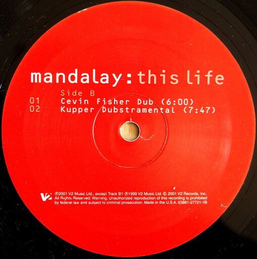 【中古】米12” Mandalay This Life 63881277211 V2 /00250 【中古】米12” Mandalay This Life 63881277211 V2 /00250