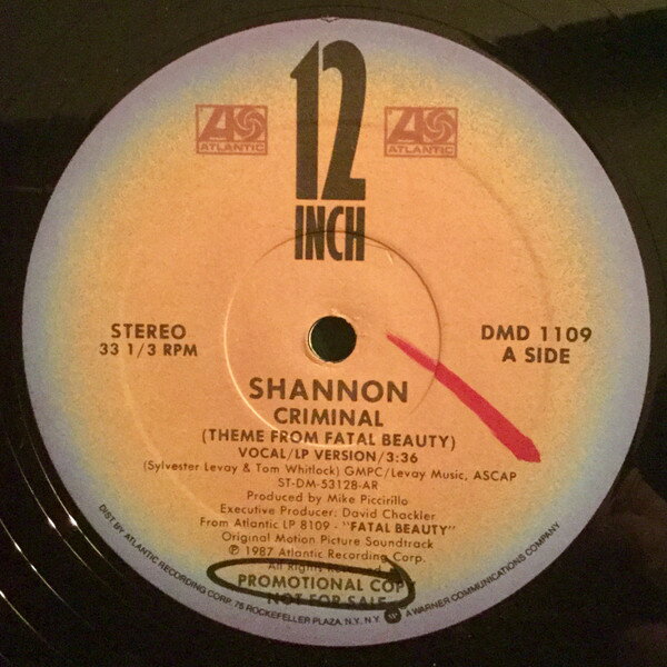【中古】米12” Shannon Criminal (Theme From Fatal Beauty) DMD1109 Atlantic /00250