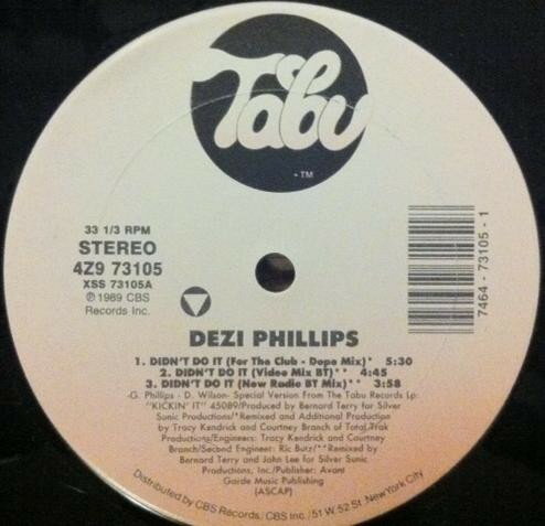 【中古】米12” Dezi Phillips Didnt Do It 4Z973105 Tabu Records /00250 【中古】米12” Dezi Phillips Didnt Do It 4Z973105 Tabu Records /00250