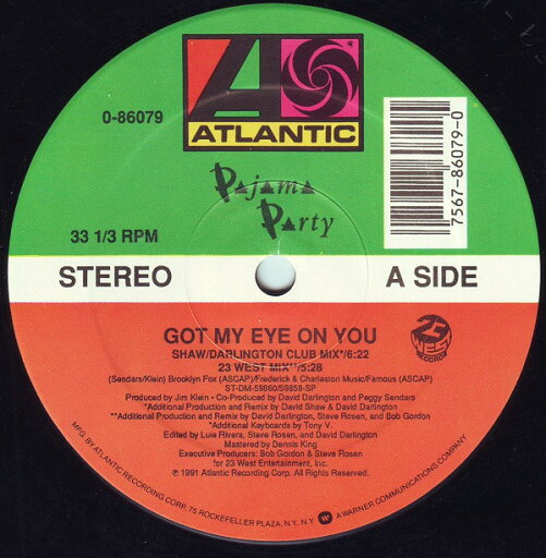 【中古】米12” Pajama Party Got My Eye On You 086079 Atlantic /00250 【中古】米12” Pajama Party Got My Eye On You 086079 Atlantic /00250