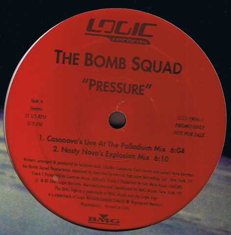 【中古】米12” Bomb Squad Pressure LUS050 Logic Records /00250 【中古】米12” Bomb Squad Pressure LUS050 Logic Records /00250