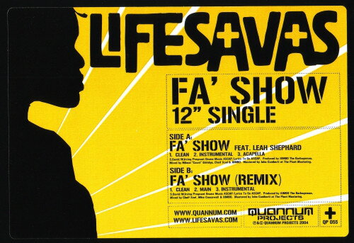 【中古】米12” Lifesavas Fa Show QP055 Quannum Projects /00250 【中古】米12” Lifesavas Fa Show QP055 Quannum Projects /00250