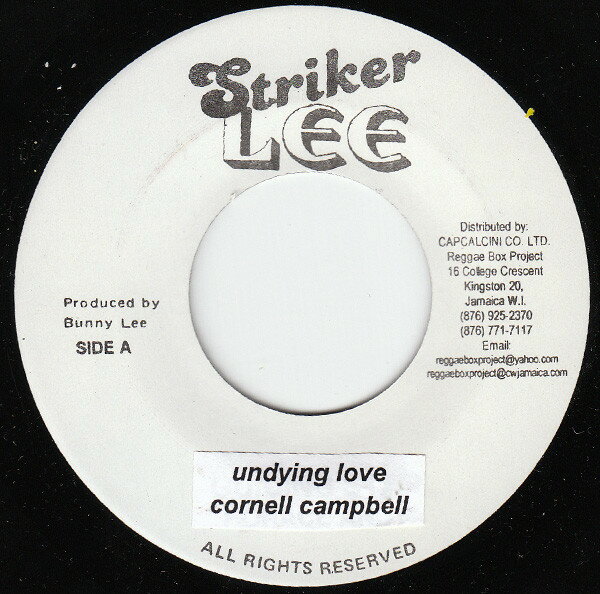 【中古】7” Cornell Campbell / King Tubby Undying Love / Version Can Never Die NONE Striker Lee /00080