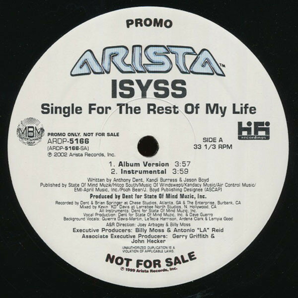【中古】米12” Isyss Single For The Rest Of My Life ARDP5166 Arista /00250
