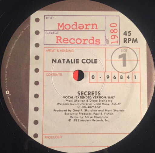【中古】米12” Natalie Cole Secrets 096841 Modern Records /00250 【中古】米12” Natalie Cole Secrets 096841 Modern Records /00250