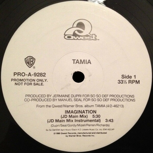 ・アーティスト Tamia ・タイトル Imagination ・レーベル・型番 Qwest Records PROA9282PROMO ・フォーマット 12インチレコード ・コンディション(盤) 良い (VG+) ・コンディション(ジャケ...