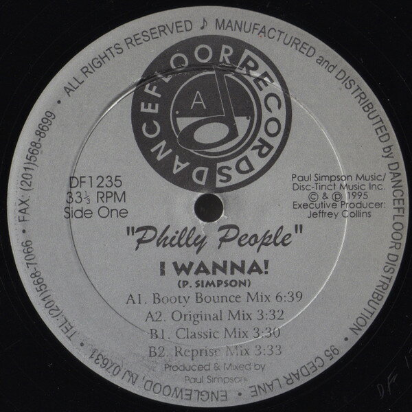 【中古】米12” Philly People I Wanna! DF1235 DANCEFLOOR /00250