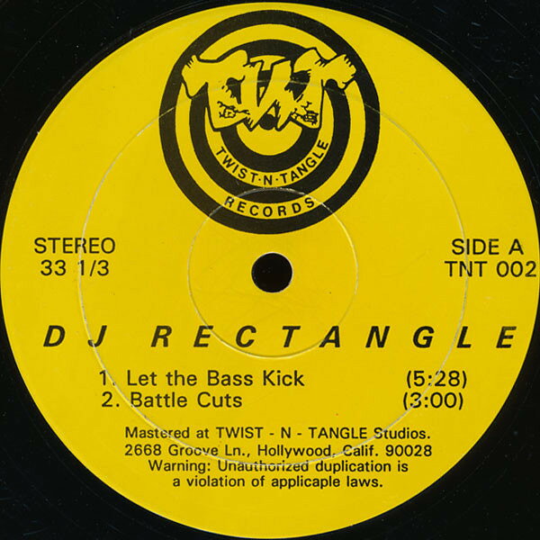 米12” DJ Rectangle Let The Bass Kick TNT002 Twist-N-Tangle /00250