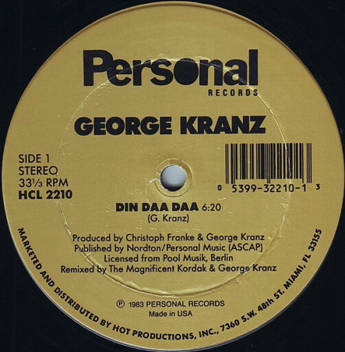 【中古】米12” George Kranz Din Daa Daa HCL2210 Personal Records, Ho /00250 【中古】米12” George Kranz Din Daa Daa HCL2210 Personal Records, Ho /00250