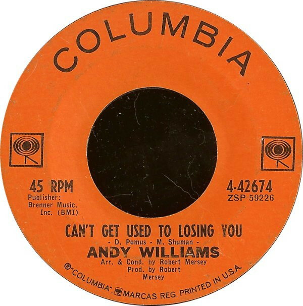 Other - 【中古】7” Andy Williams Cant Get Used To Losing You 442674 Columbia /00080