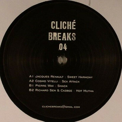 ・アーティスト Various ・タイトル Clich? Breaks 04 ・レーベル・型番 I'm A Clich? CLICHEBREAKS04 ・フォーマット 12インチレコード ・コンディション(盤) 良い (VG+) ・コンディション(ジャケット) プレインカバー（元ジャケット／カバー無し） ・コンディション(帯) オビなし ・特記事項 【盤に目立った跡】 サンプル画像です。実際の商品の画像ではありません 商品写真はバーコード/カタログ番号に対応したサンプル画像ですので、お送りする商品の画像ではありません。帯やライナーなどの付属品は、特記事項に記載されている場合のみ含まれます。プロモやカラーレコードなどの仕様についても、該当する場合のみ特記事項に記載しています。 【ご購入前に必ずご確認ください】 ・本店サイト(www.recordcity.jp)とは価格、送料が違います ・本店サイト、その他支店のオーダーとは同梱発送できません ・注文確定後に別の注文を頂いた場合、注文同士の同梱は致しかねます。 ・別倉庫から発送しているため、店頭受け渡しは対応しておりません ・一部商品は他の通販サイトでも販売しているため、ご注文のタイミングによっては商品のご用意ができない場合がございます。 ・土日祝日はお休みです 金曜・祝前日9時以降のご連絡またはご入金は、返答または発送が週明け・祝日明けに順次対応となります。 ・ご購入後のキャンセル不可 ご購入後のキャンセルはいかなる理由においてもお受けできません。ご了承の上、ご購入くださいませ。 ・日本郵便(ゆうパック/ゆうメール)によるお届けになります。 ・中古品であることをご理解ください 当ストアでは中古商品を主に販売しております。中古品であることをご理解の上ご購入ください。また、一部商品はRecordCityオンラインストアで試聴可能です。 ・返品について お客様のご都合による返品は一切承っておりません。 表記の内容と実際の商品に相違がある場合、また針飛び等で返品・返金をご希望される場合は、商品の到着後1週間以内にご連絡ください。商品の返送をこちらで確認後、キャンセル・返金を行います。 コンディションVG以下の商品は返品できません。プレイに影響のない表面のこすれ傷、プレス起因のノイズ盤は返品の対象外です。 【コンディション表記】 ・ほぼ新品(M-)(Like New) 完全な新品。未使用。当店ではほぼ使用しません ・非常に良い(EX)(Excellent) 中古盤として美品な状態。わずかな経年を感じるものの傷みを感じさせない、当店基準で最高の状態 ・良い(VG+)(Very Good Plus) 丁寧に扱われた中古品で、軽い使用感がみられる。 ・可(VG)(Acceptable) 使い込まれた中古品で、「良い」よりもさらに使用感がみられる。 ・悪い(VG-)(Bad) 状態が悪いアイテム。使用の保障はなく、再生不可、針飛び、目立つノイズがあるかもしれない。状態によるクレーム不可。返品不可。 ・非常に悪い(G)(Very Bad) 「悪い」よりさらに状態が悪いアイテム。使用の保障はなく、再生不可、針飛び、目立つノイズがあるかもしれない。状態によるクレーム不可。返品不可。 ・ジャンク(Fair)(Junk/Fair) 割れている、反っている、水ダメージがある、カビ、ジャケットが分離している、ひどい書き込み、ひどい擦れなど最低の状態。使用の保障はなく、再生不可、針飛び、目立つノイズがあるかもしれない。状態によるクレーム不可。返品不可。 ・ジャンク(Poor)(Junk/Poor) 割れている、反っている、水ダメージがある、カビ、ジャケットが分離している、ひどい書き込み、ひどい擦れなど最低の状態。使用の保障はなく、再生不可、針飛び、目立つノイズがあるかもしれない。状態によるクレーム不可。返品不可。